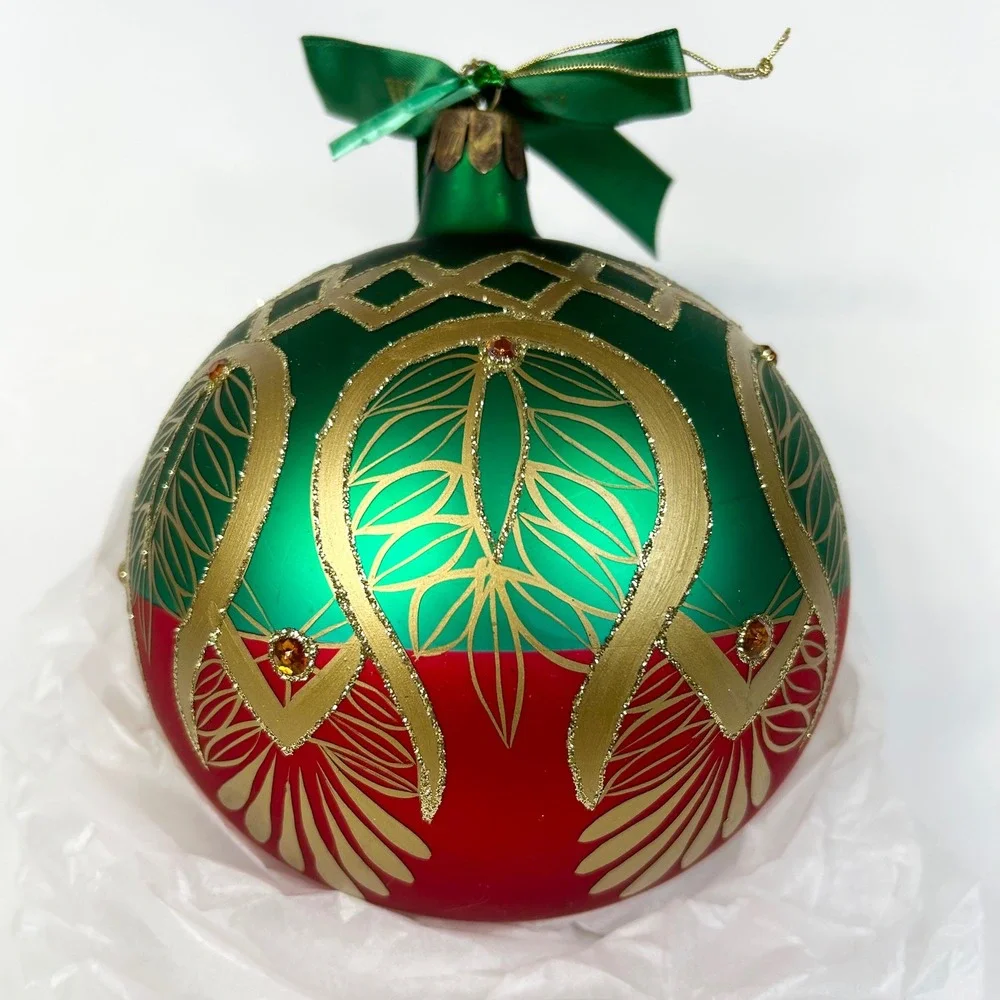 WATERFORD Holiday Heirlooms Peacock Grande/Matte Globe Ornament Ltd Edi' 124808